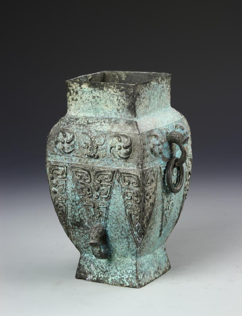 Chinese Bronze Square Vase (1 of 5)
