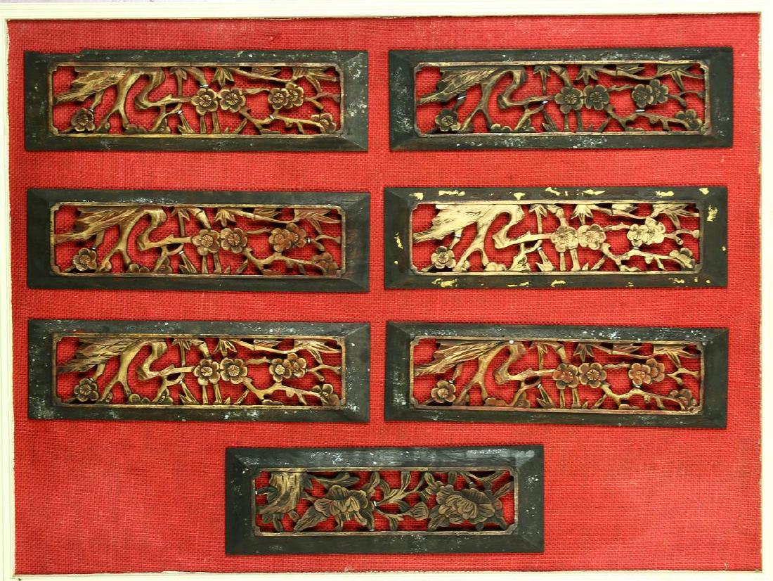 Seven Chinese Wood Panels (1 of 2)