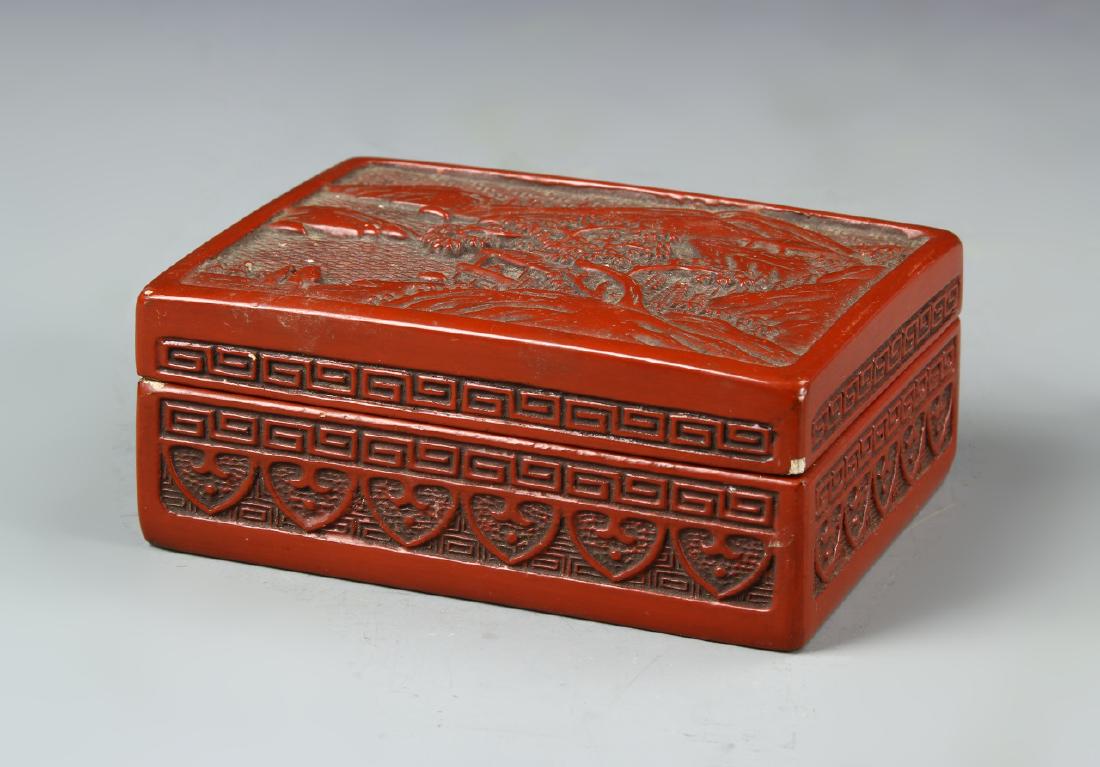 Chinese Red Lacquer Box (1 of 3)