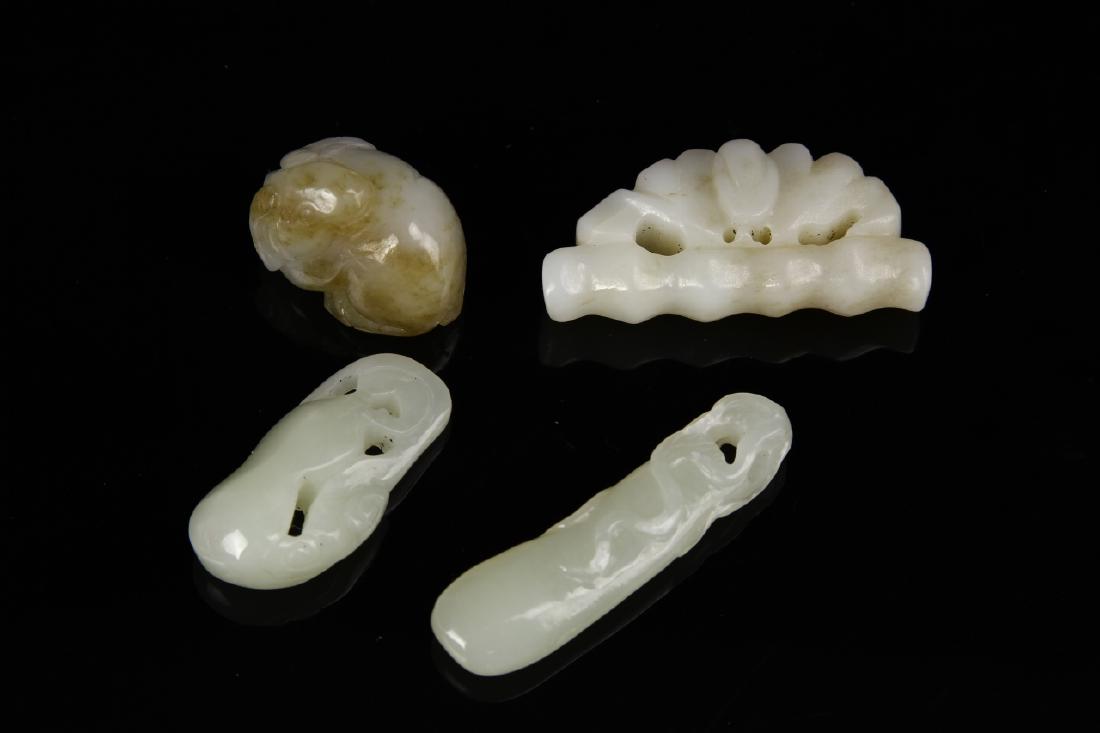Four Chinese Antique White Jade Pieces (1 of 2)