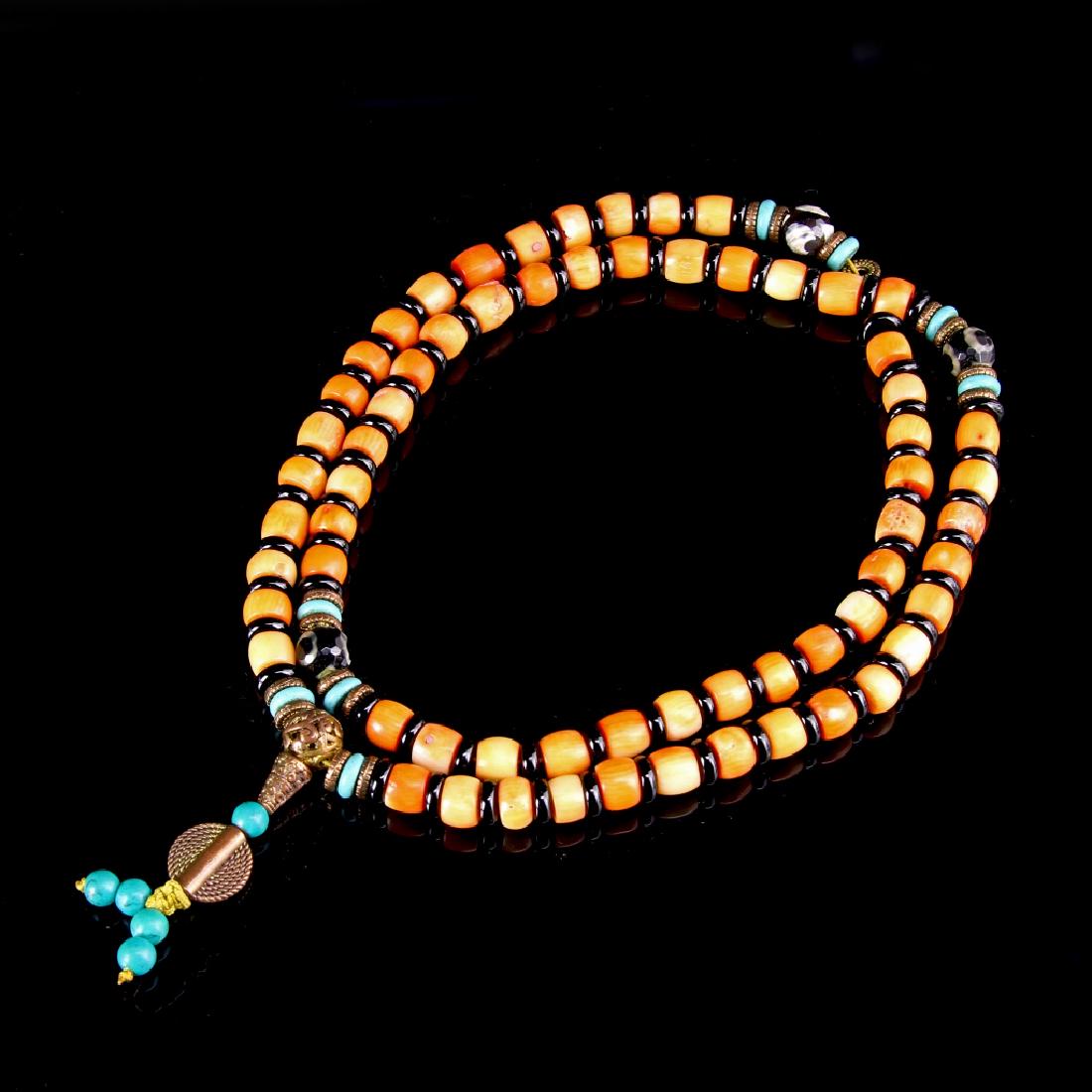 Tibetan Coral Prayer Necklace (1 of 2)