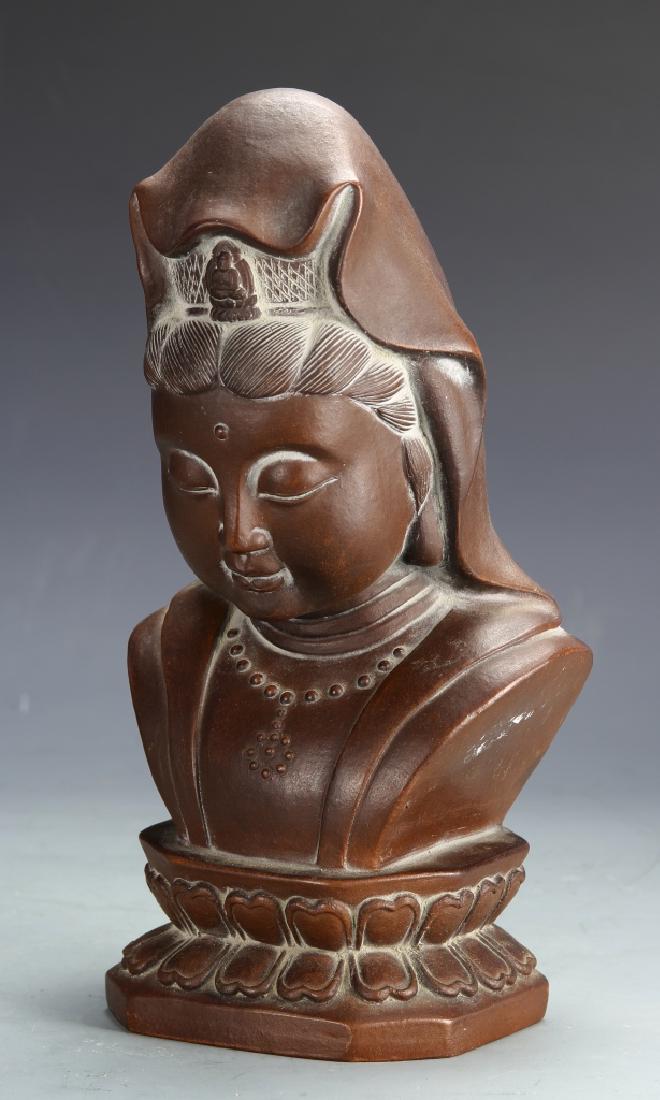 Chinese Yixing Zisha Guanyin Statue (1 of 2)