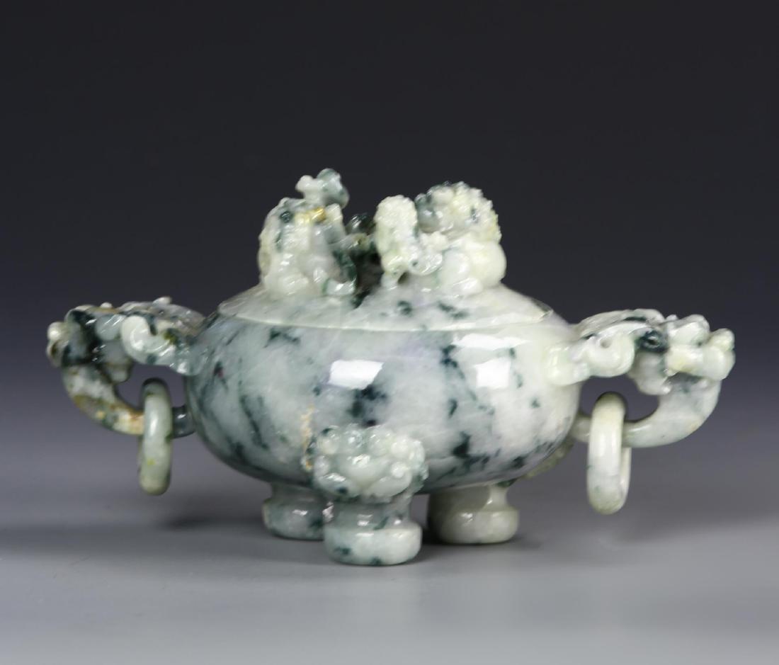 Chinese Jade Censer: China, jade censer 6 1/2 in., 3 1/2 in.57055