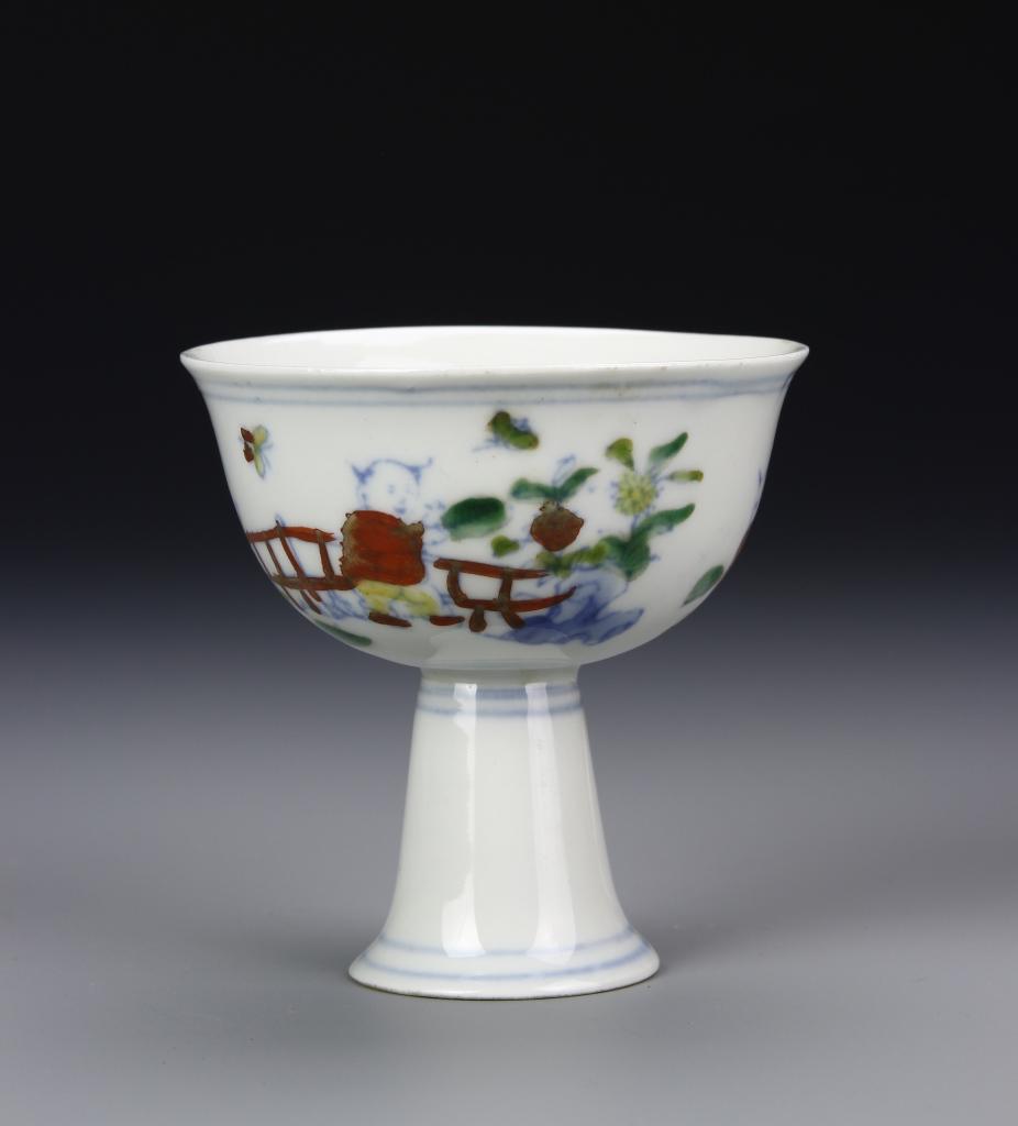 Chinese Doucai High-Stem Bowl (1 of 5)