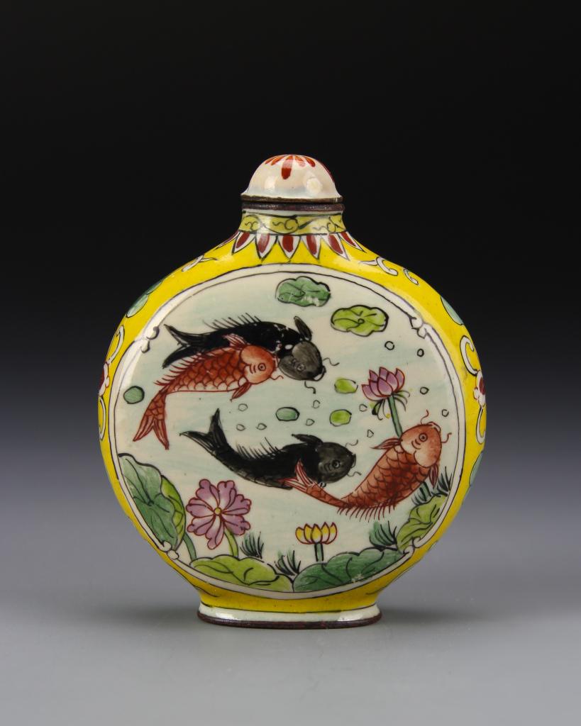 Chinese Enameled Bronze Snuff Bottle (1 of 5)