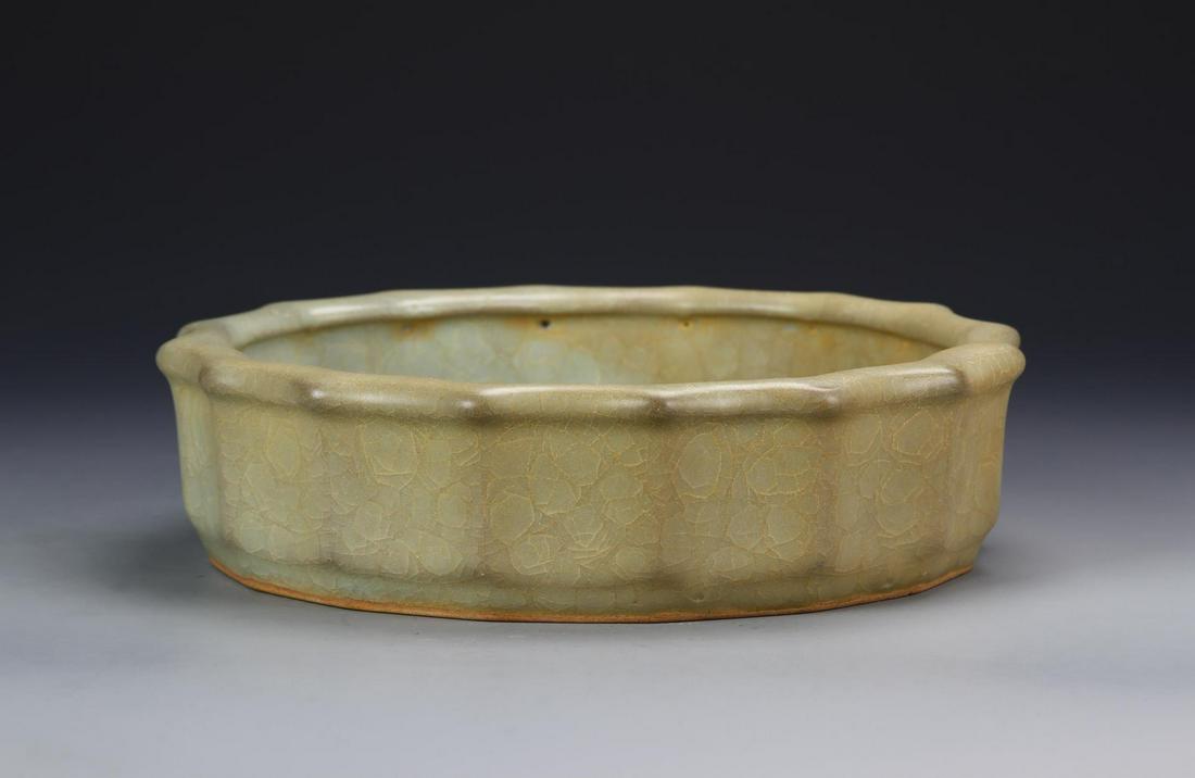 Chinese Lung Quan Yao Brush Washer: China, antique Lung Quan Yao Brush Washer. 9 in., 2 1/2 in.