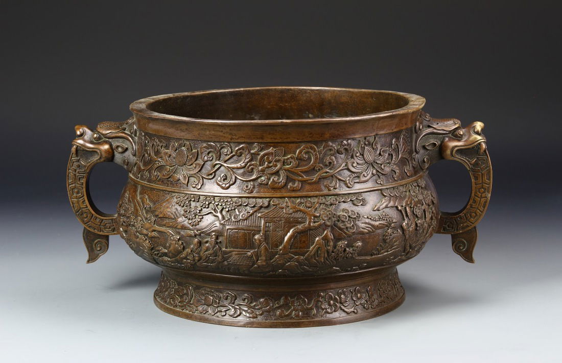 Large Chinese Bronze Censer (1 of 8)