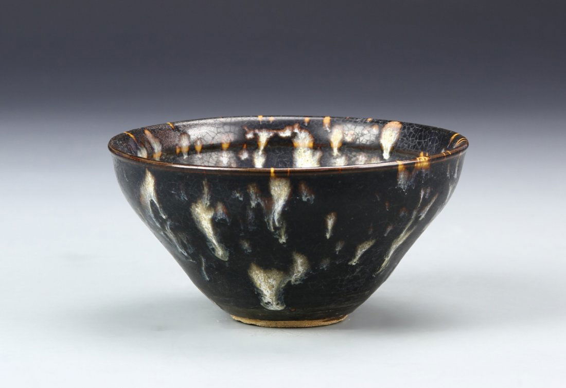 Chinese Antique Black Tea Bowl: China, antique South Song black tea bowl