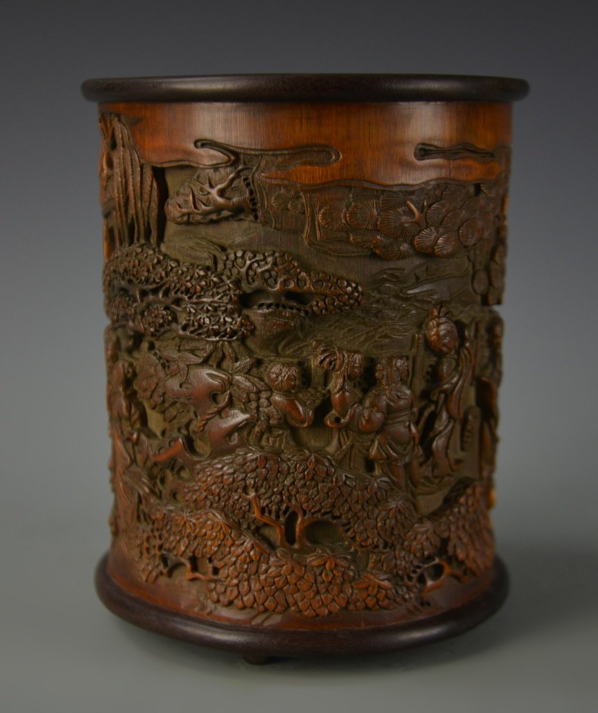 Chinese Bamboo Brush Pot (1 of 6)