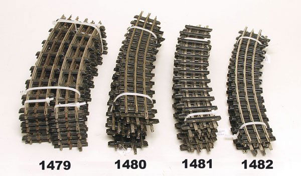 7 HEHR Modellgleise, großer Kreis, gebogen: Orig.-Zustand, Gebrauchsspuren.