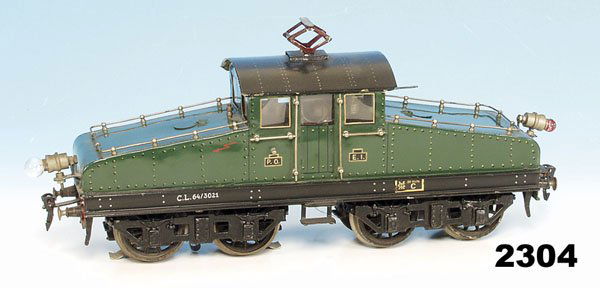 1 MÄRKLIN E-Lok CL 64/3021: Achsfolge Bo'Bo', 38,5 cm, schwarz/grün n e u l a c k i e r t, Umschalter System 64/..., guter Zustand.