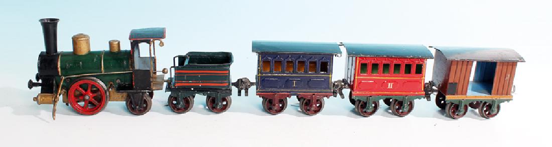 MARKLIN uralt Personenzug mit Uhrwerk-Dampflok 1021 B (1 of 1)