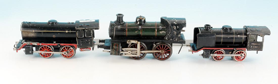3 Dampfloks: verschiedene Hersteller, Tender fehlen, Besichtigung erforderlich.