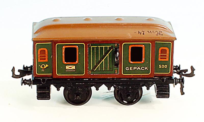 BING Post/Gepaeckwagen, Spur 0: 16 cm, guter Orig.-Zustand.