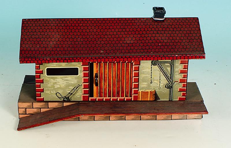 BING Gueterschuppen: 26,5 x 14,5 cm, bunt lithogr., guter Orig.-Zustand.