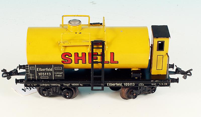 BING/FANDOR GroÃŸkesselwagen 10/511/3 "SHELL": Orig.-Zustand, leichte Lackschaeden.