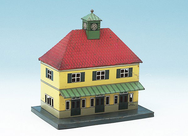 KARL BUB kleine Bahnhof: 24,5 x 15 cm, bunt lithogr., Orig.-Zustand, leichte Gebrauchsspuren.