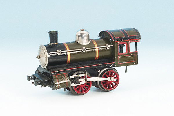 BING Dampflok: B, Tender fehlt, Uhrwerksantrieb, Alterungs- und Gebrauchsspuren.