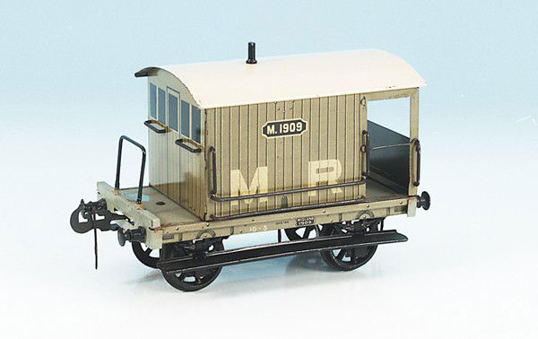 CARETTE engl. Güterzug-Begleitwagen 1342/54: 19 cm, grau lithogr., Alterungs- und Gebrauchsspuren.