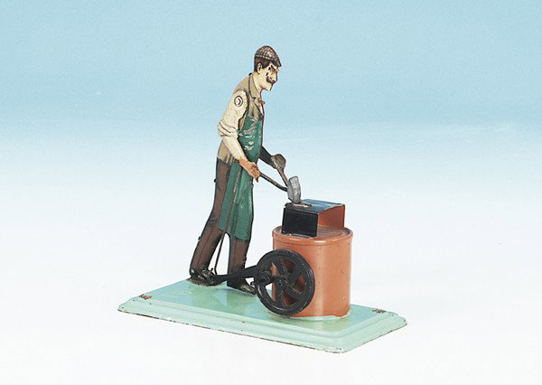 BING Betriebsmodell "Schmied": Figur lithogr., guter Orig.-Zustand, minimale Gebrauchsspuren.