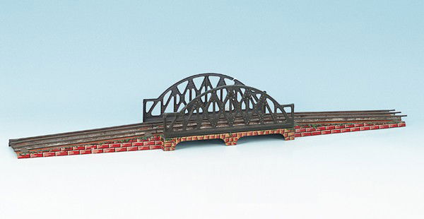 BING Bogenbrücke, Spur 1: 68 cm, für elektrischen Betrieb, guter Orig.-Zustand.