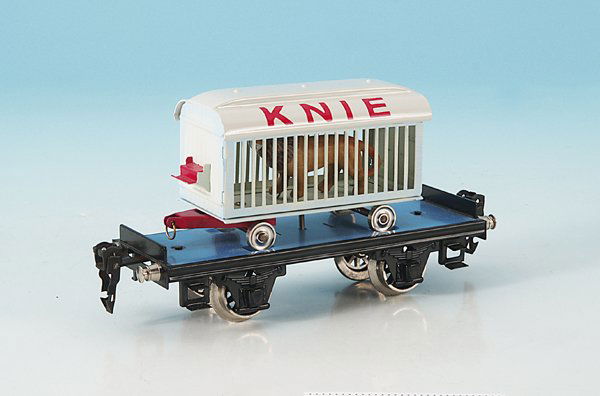 HEHR Zirkuswagen 1983/0 T: 16,5 cm, Loewenwagen mit Aufschrift: KNIE, neuwertig, im OKT.