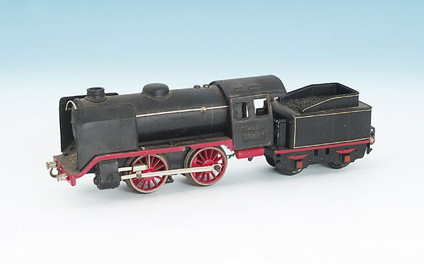 MARKLIN Uhrwerkdampflok R 910: B, mit 2 achs. Tender, 30 cm, Uhrwerk und Tender sehr gut, Lokgehaeuse mit Alterungsspuren.