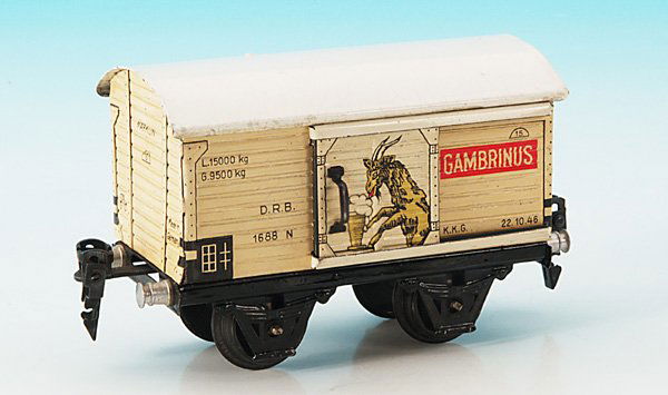 MARKLIN Bierwagen 1688/0 N "GAMBRINUS": 13 cm, guter Orig.-Zustand.english Description: C 8