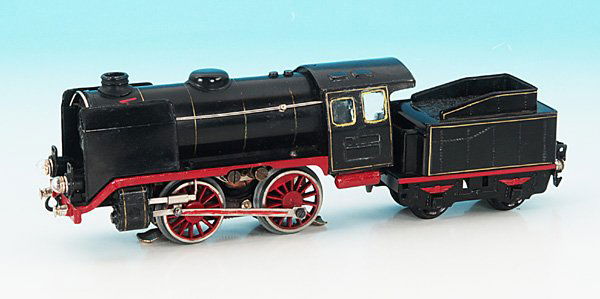 MARKLIN Dampflok R 66/12910: B, mit 2 achs. Tender, große Windleitbleche, großflaechig ueberlackiert, Besichtigung erforderlich.english Description: big smoke deflectors, mostly repainted, C 4