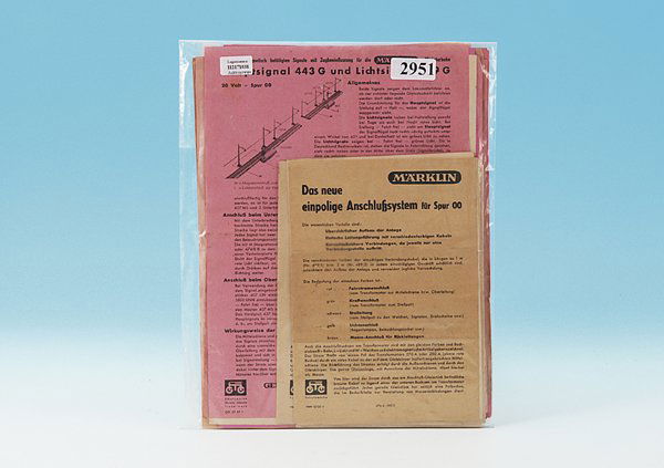 Gebrauchsanweisungen MARKLIN: meist 30er Jahre, ueber 30 Stueck.