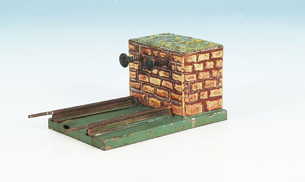 MARKLIN Prellbock 2202/1: Mauerwerk, Signalscheibe fehlt.