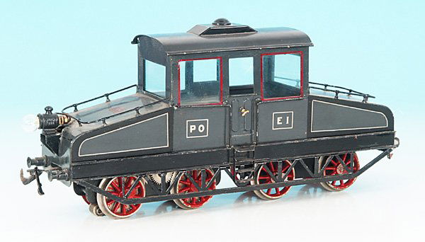 BING franz. E-Lok 181/541/1: Bo'Bo', 33,5 cm, grau/schwarz handlackiert, elektrische Stirnlampe, guter Orig.-Zustand.
