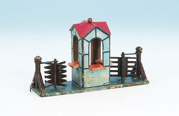 MARKLIN uralt Sperre "Klick Klick": 18 x 5 cm, Lackschaeden, Gebrauchsspuren.