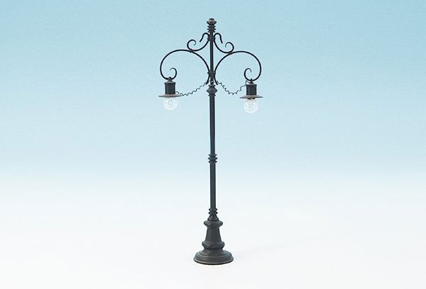 HEHR Doppelbogenlampe im Uralt-Stil: 29 cm, guter Zustand.