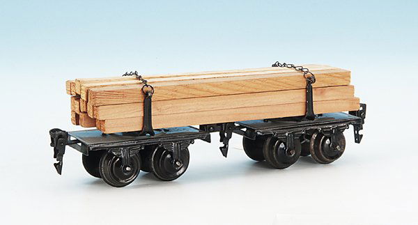 MÄRKLIN Langholzwagen 1814/0 G: handlackiert, beladen mit Schnittholz, guter Orig.-Zustand.