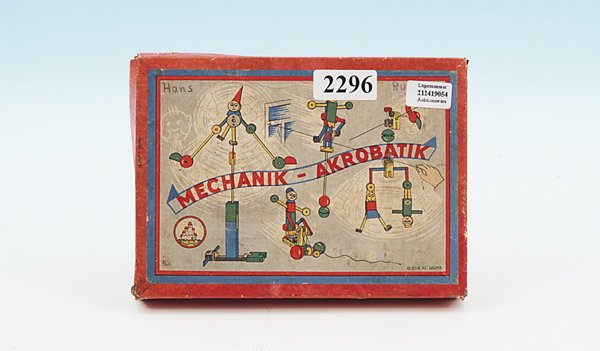 MECHANK Acrobatik Holzbaukasten: mit Vorlagen, hübschem Deckelbild, Vollständigkeit nicht geprüft, Besichtigung erforderlich.