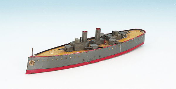 LEHMANN Kriegsschiff "St. Vincents": 36 cm, lithographiert, einige Gebrauchs- und Alterungsspuren