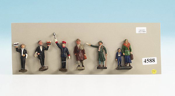 6 ELASTOLIN/LINEOL Figuren, Spur 1 Größe: guter Orig.-Zustand.