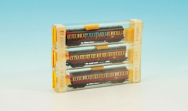 3 LILIPUT Personenwagen "RUHR-SCHNELLVERKEHR": guter Zustand, im OKTs.