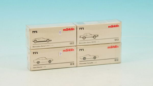 4 MÄRKLIN/MARKLIN Autos: 1:43, neuwertig, in OKTs.