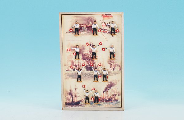 Konvolut Signalgastfiguren nach HEYDE: 11 Stück, Höhe 6 cm, Neuanfertigungen, in hübscher Präsentationsbox, guter Zustand.