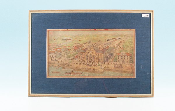 MÄRKLIN/MARKLIN Deckelbild, gerahmt: sehr dekorativ.