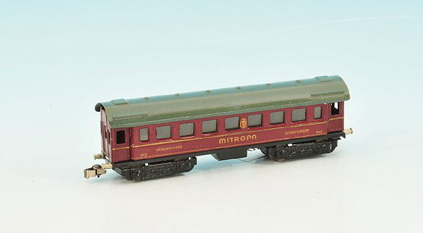 5566 MÄRKLIN/MARKLIN Schlafwagen 343.3: Blech, KK 2, noch gut erhalten.