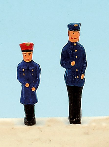 2 Replika Steckfiguren aus Masse, Spur 0 und 1 Größe: 2 Bahnbeamte, guter Zustand.