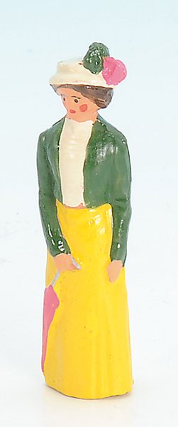 Replika Figur aus Masse, Spur 1: stehend, Dame mit Schirm, guter Zustand.