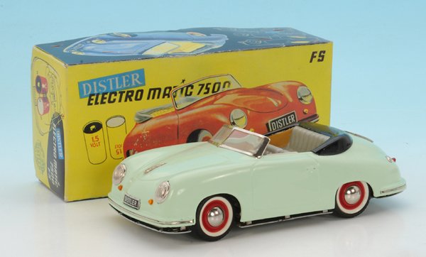 DISTLER ELECTRO-MATIC 7500: Blech, vordere Sitzbank Kunstststoff, gut erhalten, im Nachbaukarton.