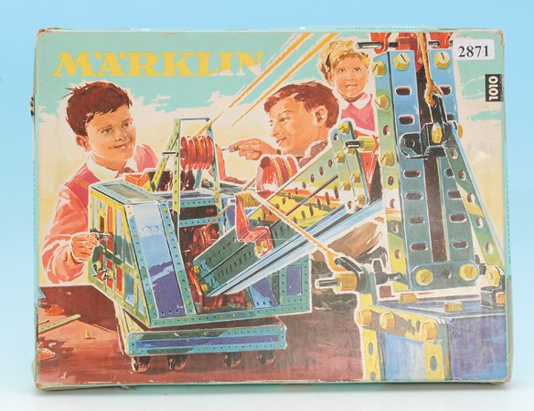 2 MÄRKLIN Metallbaukästen Nr. 100 und 1010: Vollständigkeit nicht geprüft, Gebrauchsspuren, Besichtigung erforderlich.