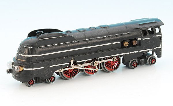 MÄRKLIN Dampflok SK 800.10: Guss, angegossene Handläufe, Vor- und Nachläufer mit Speichenrädern, in allen Teilen orig. und ohne erkennbare Beschädigungen, einige Lackfehler. Tender fehlt.