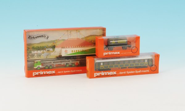 Konvolut PRIMEX Wagen: sehr guter Zustand, in OKTs, diese weisen Lagerspuren auf.