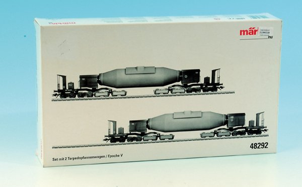 MARKLIN Set mit 2 Torpedopfannenwagen, Epoche V, 48292: neuwertig, im OKT.